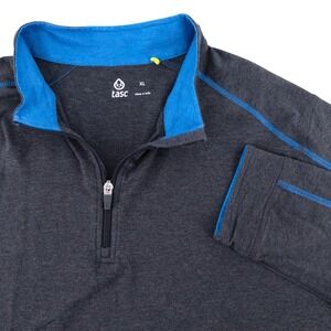 tasc Carrollton Lightweight 1/4 Zip‎ Pullover Men's XL Gray Performance Stretch